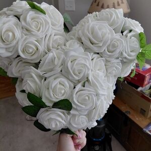 Hobby Lobby White Faux Rose Bouquet
